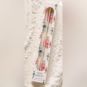 NIB Anthropologie Festive Handpainted Taper
Candles, Set of 2 ⛷️🐰